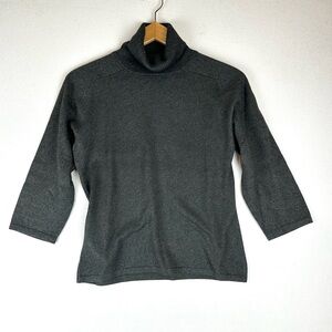 Preview Nordstrom Silk/Cashmere Blend Turtleneck Sweater 3/4 Sleeve Office